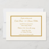 クラシックなアイボリーとゴールドのウェディング 招待状 (正面)