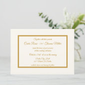 クラシックなアイボリーとゴールドのウェディング 招待状 (スタンド正面)