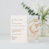 クラシックなアイボリーの白い結婚式の夕べの披露宴 招待状 (スタンド正面)