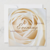 クラシックなアイボリーの白い結婚式の夕べの披露宴 招待状 (裏面)