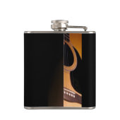 クラシックなアコースティックギターのパーソナライズなアルコール飲料のフラスコ フラスク (裏面)