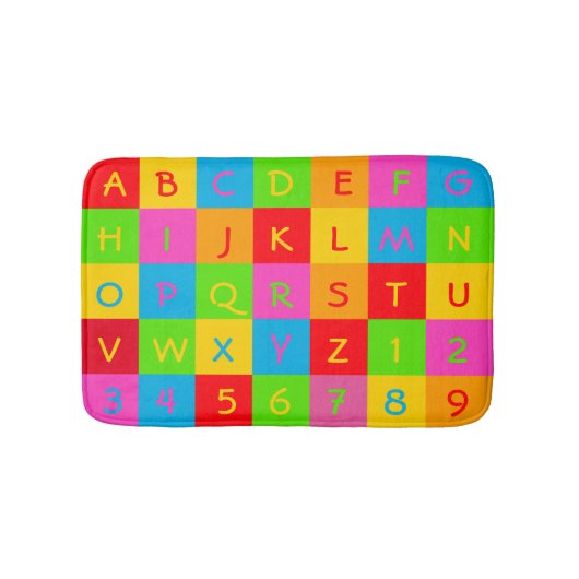 クラシックなアルファベットおよび数マットのガーゴイルのフォント バスマット (正面)