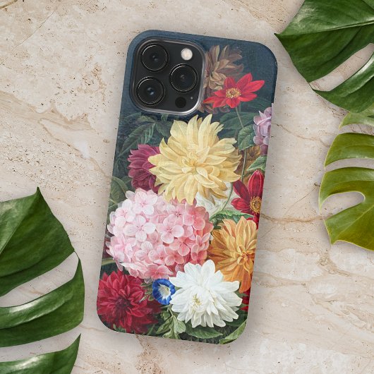 クラシックなアンティークの花の静物画 ファインアートペインティング iPhoneケース