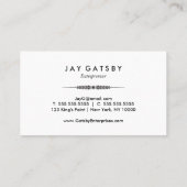 クラシックなアールデコかアールヌーボー 名刺 (裏面)