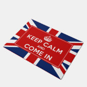 クラシックなイギリスの英国旗-平静を保ち、入って来て下さい ドアマット (アングル)