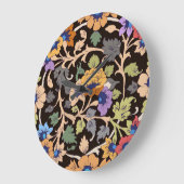 クラシックなイスラム: 花柄シームレスオーナメント ラージ壁時計 (傾斜)