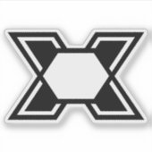 クラシックなイニシャル X モノグラム シール (正面)