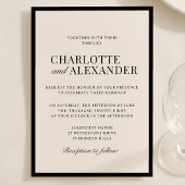 クラシックなウェディングスタイル, クリーム色, フレーム付きの結婚式の案内 招待状