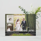 クラシックなウェディング サンクス フォト カード3面 サンキューカード (スタンド正面)