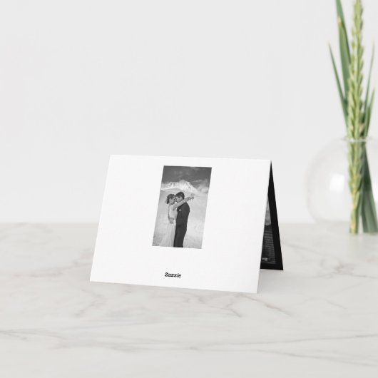 クラシックなエクスリブリス4の数々のな写真のエレガントな結婚式 サンキューカード (裏面)