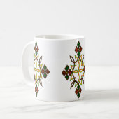 クラシックなエチオピアの十字のモチーフのマグ コーヒーマグカップ (正面左)