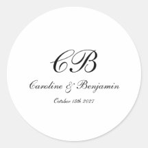 クラシックなエレガントな黒と白のスクリプトモノグラム