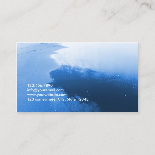 クラシックなオーシャンブルーの精神科医 名刺 (裏面)