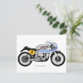 クラシックなオートバイの郵便はがき ポストカード (スタンド正面)