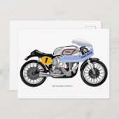 クラシックなオートバイの郵便はがき ポストカード (正面/裏面)
