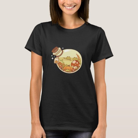 クラシックなカエル付きの秋のポーション Tシャツ (正面)