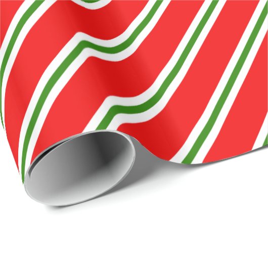 クラシックなキャンデーのストライプのなクリスマスの包装紙 ラッピングペーパー (ロールコーナー)