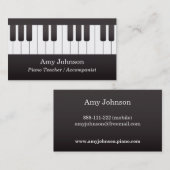 クラシックなキーボードのキー音楽ピアノの教師 名刺 (正面/裏面)