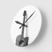 クラシックなギター ラウンド壁時計 (傾斜)