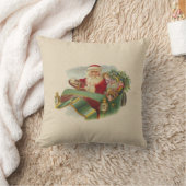 クラシックなクラシックカーのヴィンテージのクリスマスサンタ クッション (ブランケット)