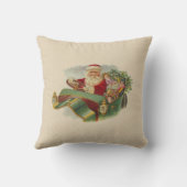 クラシックなクラシックカーのヴィンテージのクリスマスサンタ クッション (裏面)