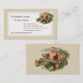 クラシックなクラシックカーのヴィンテージのクリスマスサンタ 名刺 (正面/裏面)