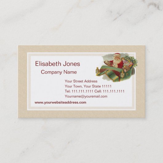 クラシックなクラシックカーのヴィンテージのクリスマスサンタ 名刺 (正面)