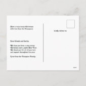 クラシックなクリスマスのあたたかな雰囲気 レトロなクリスマスの写真 シーズンポストカード (裏面)