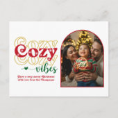 クラシックなクリスマスのあたたかな雰囲気 レトロなクリスマスの写真 シーズンポストカード (正面)