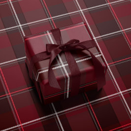 クラシックなクリスマスのチェック柄 ラッピングペーパー