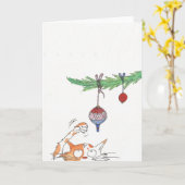 クラシックなクリスマスのポストカード カード (黄色い花)