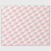 クラシックなクリスマスのヴィンテージのスタイルの赤及び白 ラッピングペーパー (フラット)