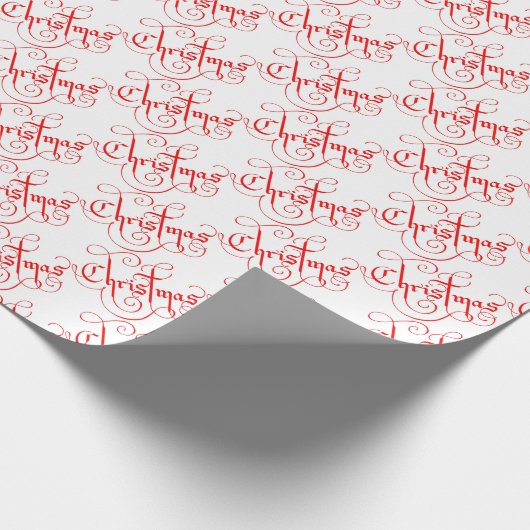 クラシックなクリスマスのヴィンテージのスタイルの赤及び白 ラッピングペーパー (角)