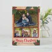 クラシックなクリスマスの果実5x7のクリスマスの写真カード シーズンカード (スタンド正面)