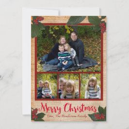 クラシックなクリスマスの果実5x7のクリスマスの写真カード シーズンカード