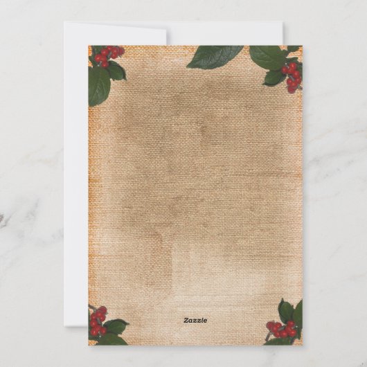 クラシックなクリスマスの果実5x7のクリスマスの写真カード シーズンカード (裏面)