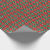 クラシックなクリスマスの格子縞 ラッピングペーパー (角)