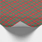 クラシックなクリスマスの格子縞 ラッピングペーパー (角)