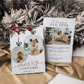 クラシックなクリスマスの素朴なホリデー写真カード シーズンカード