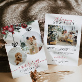 クラシックなクリスマスの素朴なホリデー写真カード シーズンカード