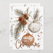 クラシックなクリスマスグリーティング 招待状 (正面/裏面)