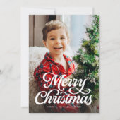 クラシックなクリスマススクリプトの写真 シーズンカード (正面)