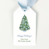 クラシックなクリスマスツリーのシノワズリー ハッピーホリデー ギフトタグ