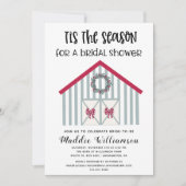クラシックなクリスマスバーンのウェディングシャワー招待状 招待状 (正面)