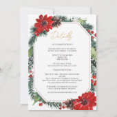 クラシックなクリスマスフォーマルのモノグラム詳細と 招待状 (裏面)