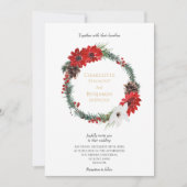 クラシックなクリスマスフォーマルウェディングの詳細と 招待状 (正面)