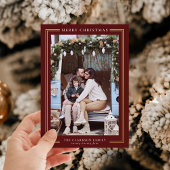 クラシックなクリスマスホリデー写真カード 箔シーズンカード