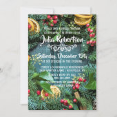 クラシックなクリスマスリースのブライダルシャワー招待状 招待状 (正面)