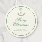 クラシックなクリスマス家族モノグラムギフトタグ フェイバータグ (裏面)