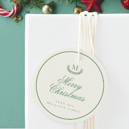 クラシックなクリスマス家族モノグラムギフトタグ フェイバータグ